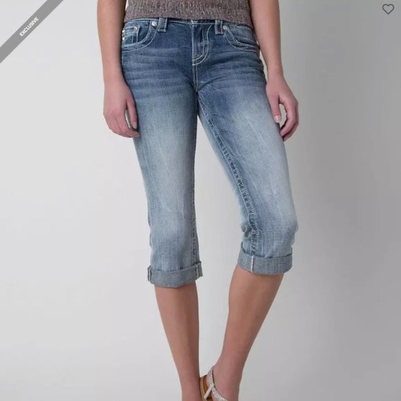 Miss Me Easy Stretch Cropped Jeans Size 23 - Picture 1 of 12